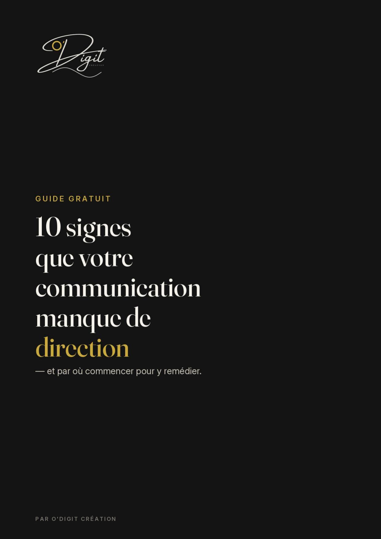 Couverture du guide : 10 signes que votre communication manque de direction